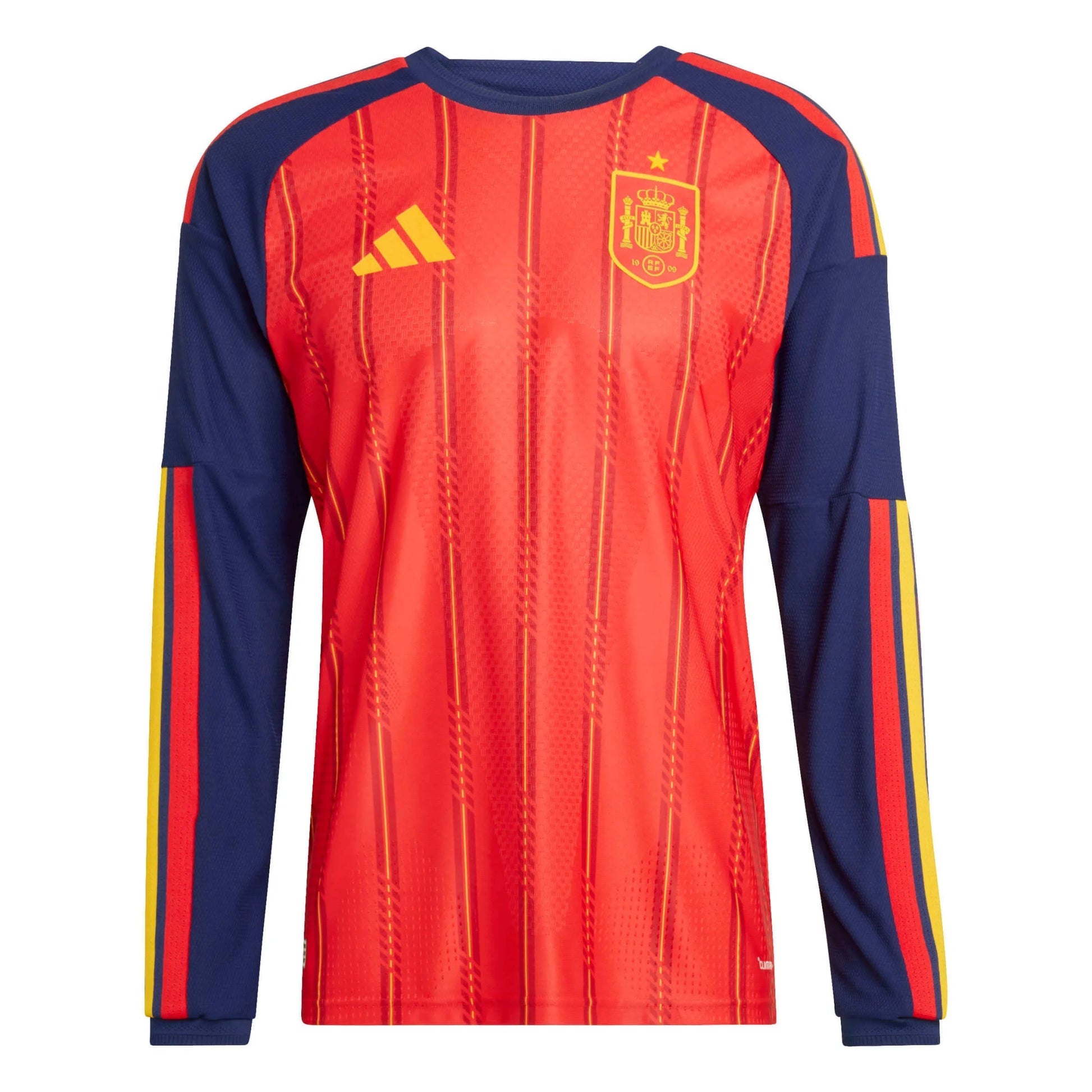 Adidas - 2026 Spain Men's Authentic Home Long-Sleeve Soccer Jersey