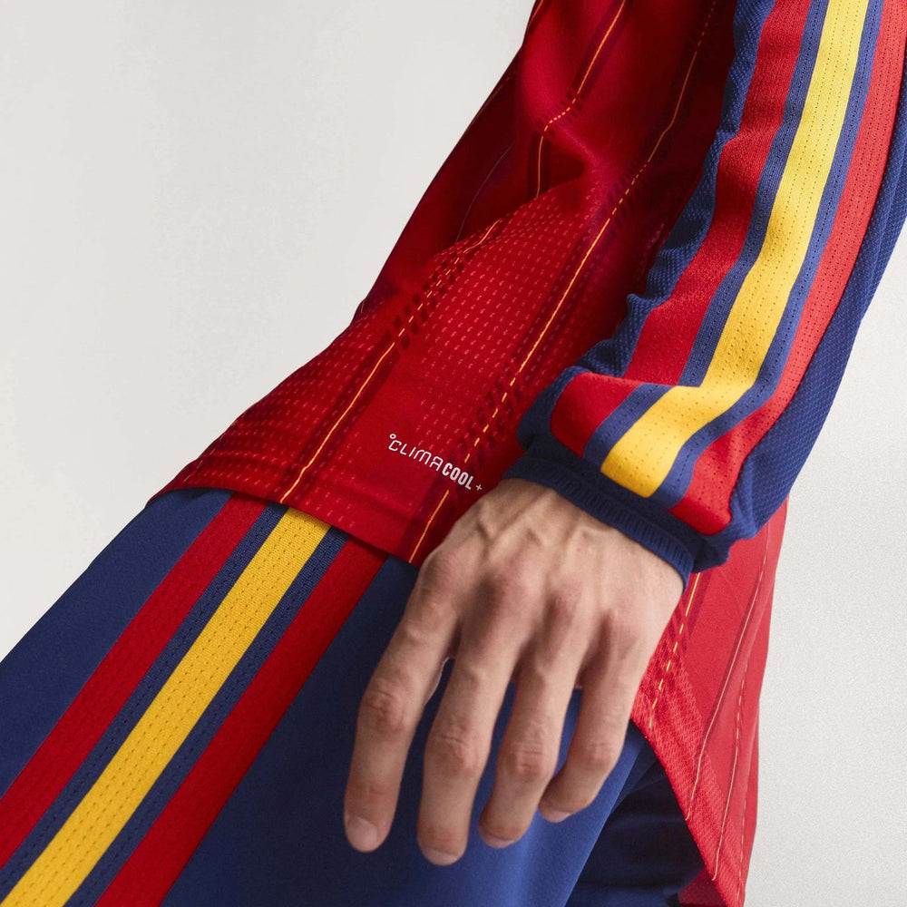 Adidas - 2026 Spain Men's Authentic Home Long-Sleeve Soccer Jersey