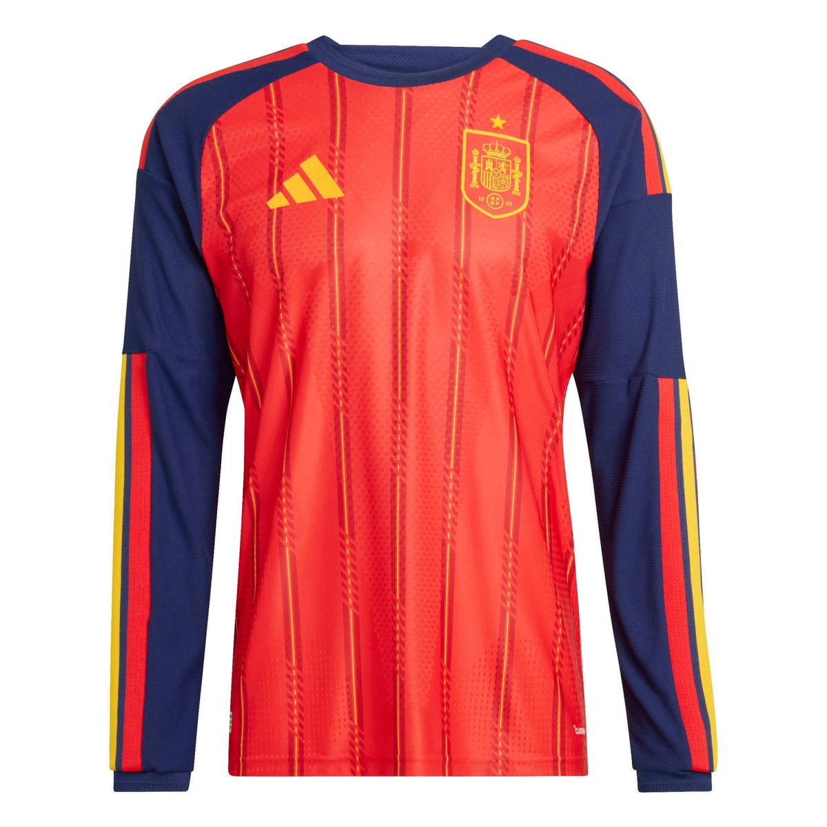 Adidas - 2026 Spain Men's Authentic Home Long-Sleeve Soccer Jersey