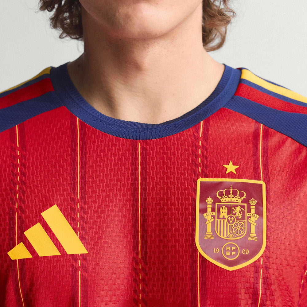 Adidas - 2026 Spain Men's Authentic Home Long-Sleeve Soccer Jersey
