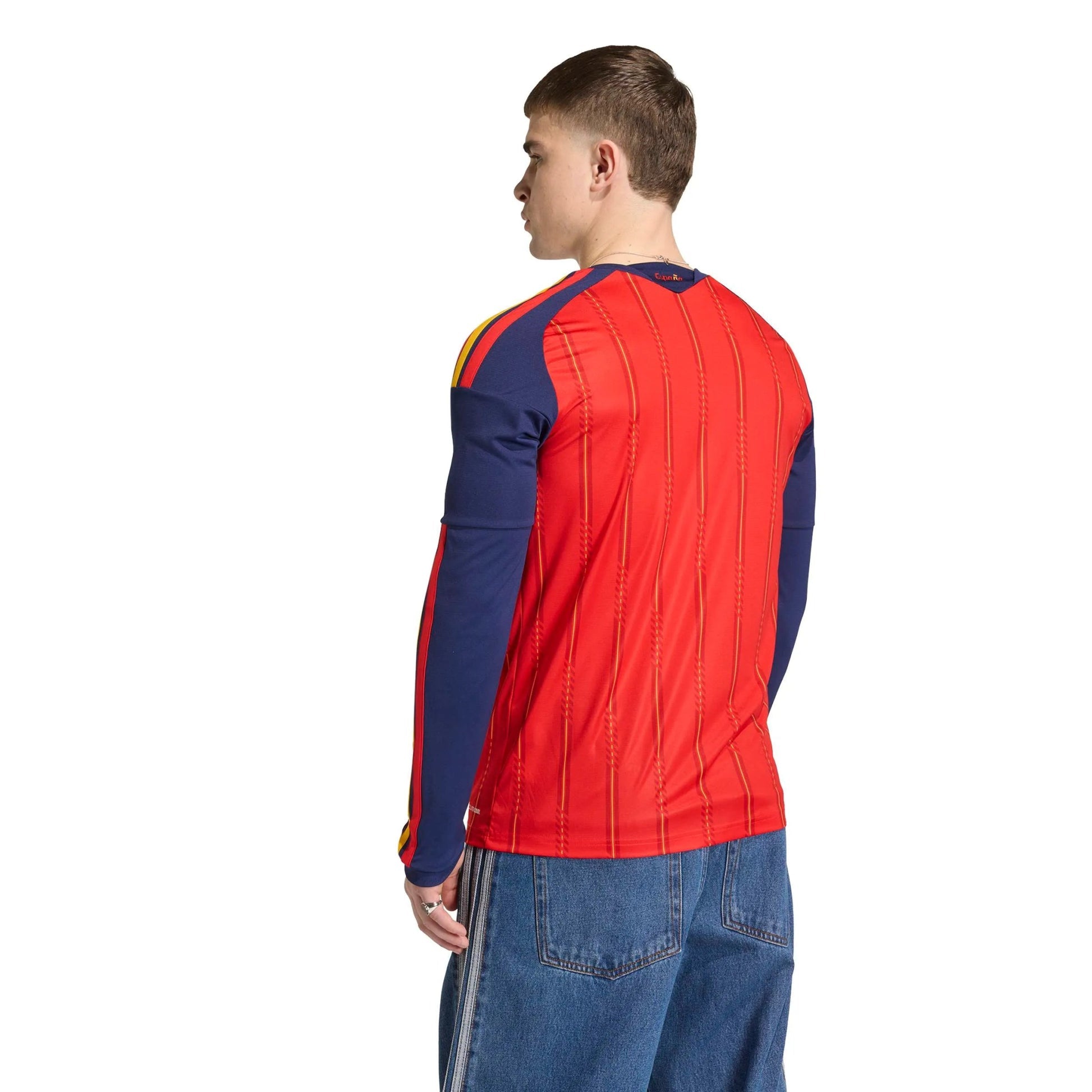 Adidas - 2026 Spain Men's Stadium Home Long-Sleeve Soccer Jersey