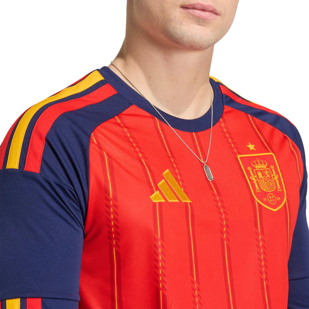 Adidas - 2026 Spain Men's Stadium Home Long-Sleeve Soccer Jersey
