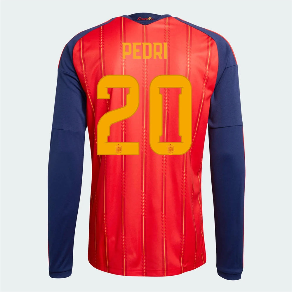 Adidas - 2026 Spain Men's Stadium Home Long-Sleeve Soccer Jersey