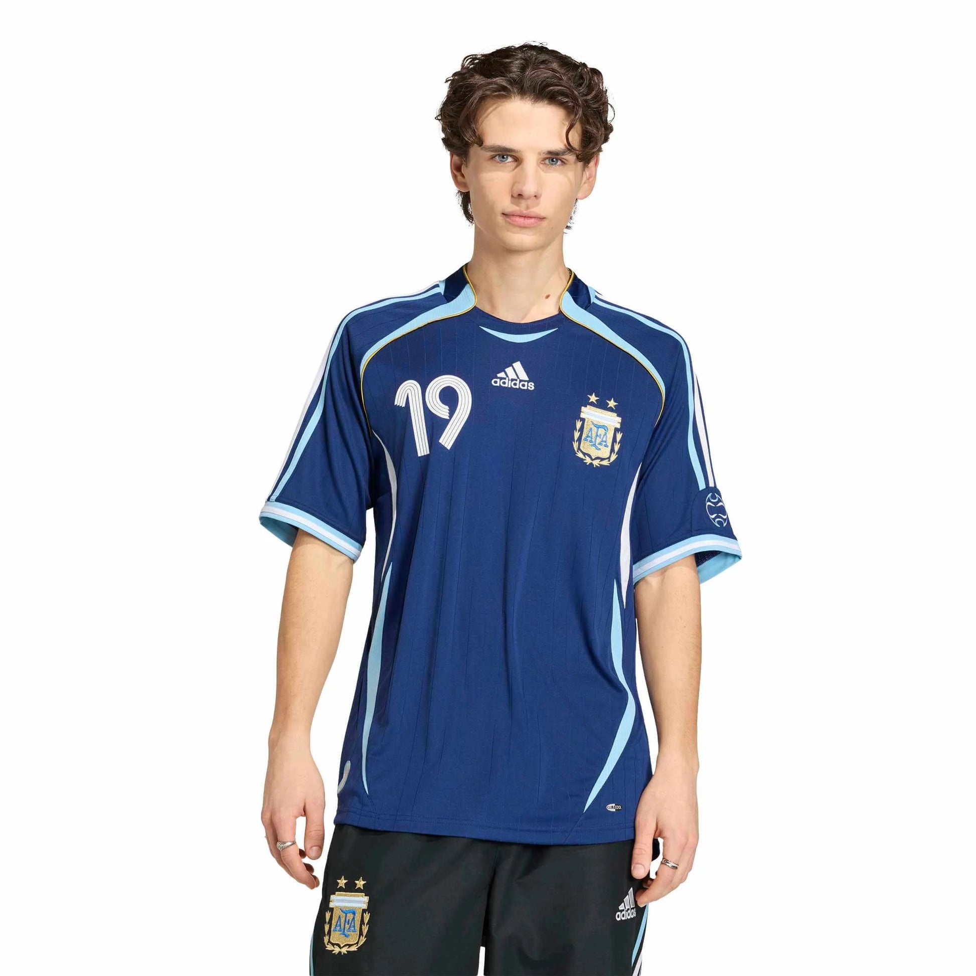 Adidas - 2006 Argentina Men's Retro Stadium Away Messi #19 Soccer Jersey