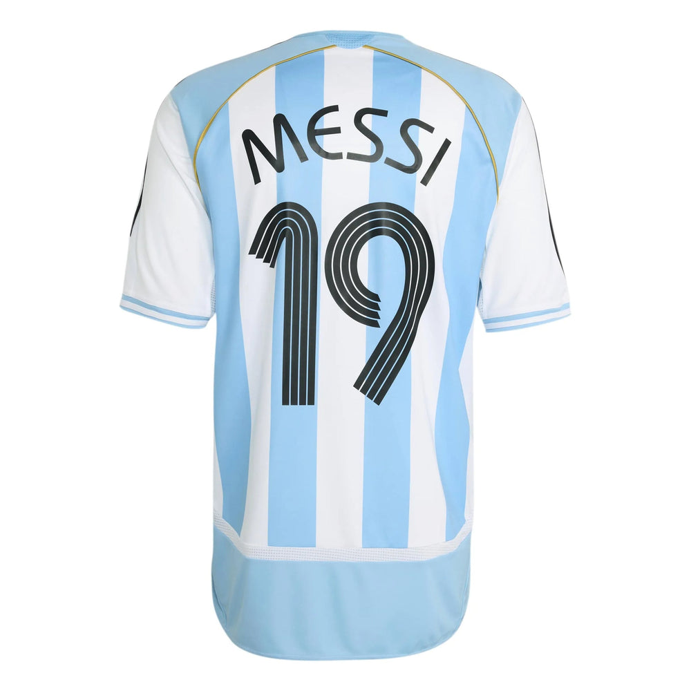 Adidas - 2006 Argentina Men's Retro Stadium Home Messi #19 Soccer Jersey