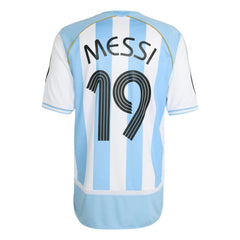 Adidas - 2006 Argentina Men's Retro Stadium Home Messi #19 Soccer Jersey