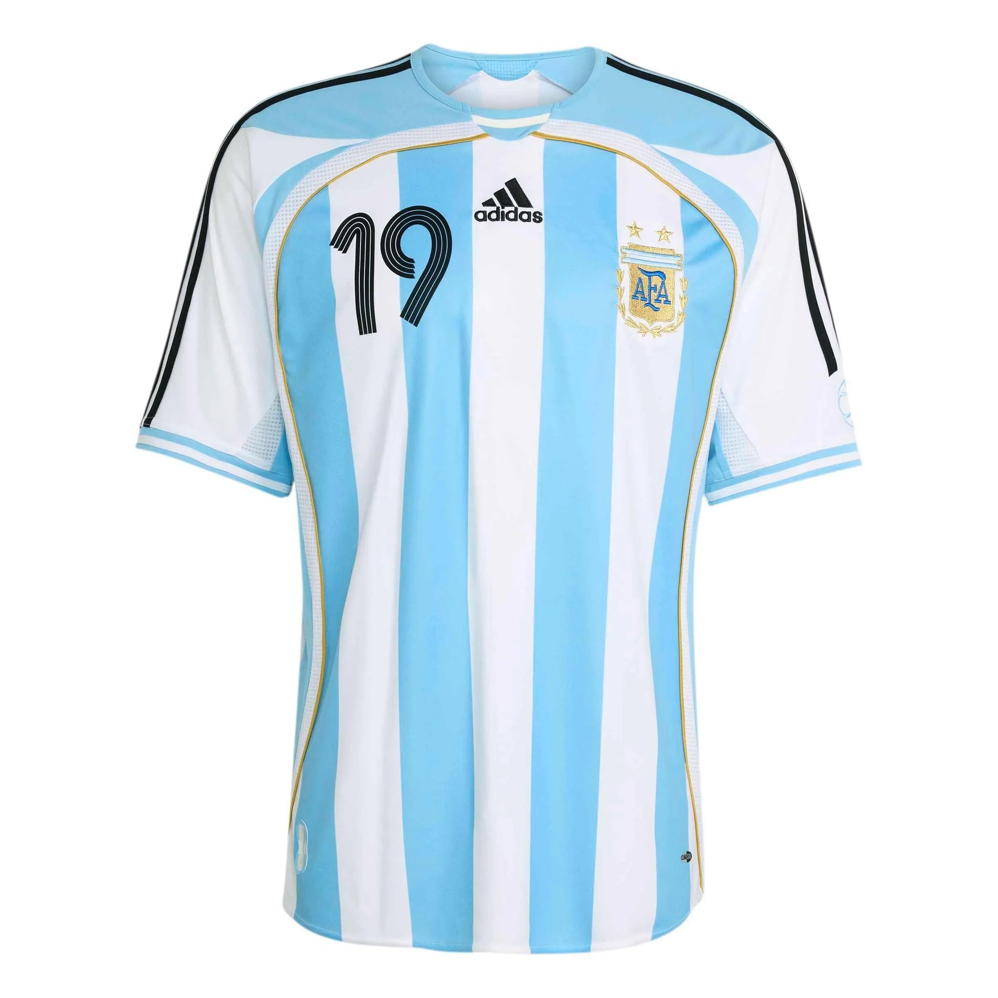 Adidas - 2006 Argentina Men's Retro Stadium Home Messi #19 Soccer Jersey
