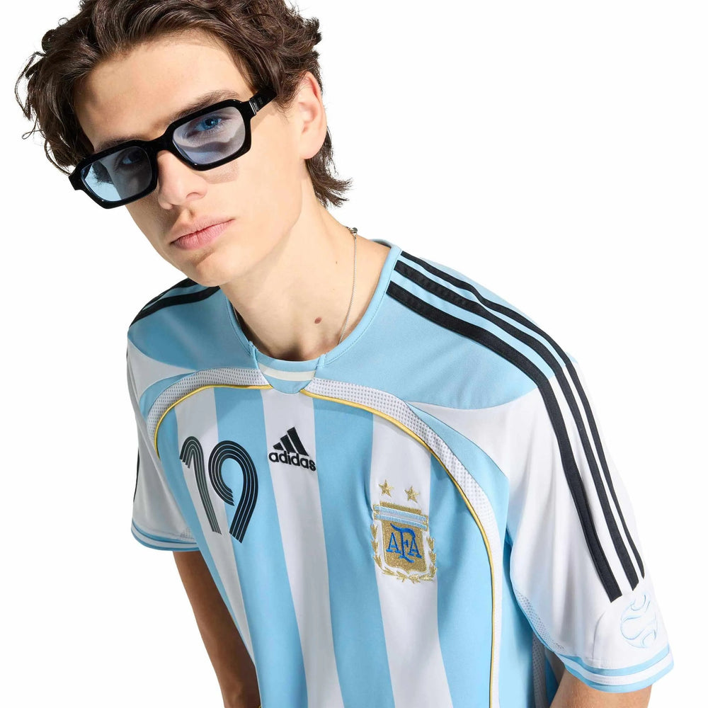 Adidas - 2006 Argentina Men's Retro Stadium Home Messi #19 Soccer Jersey
