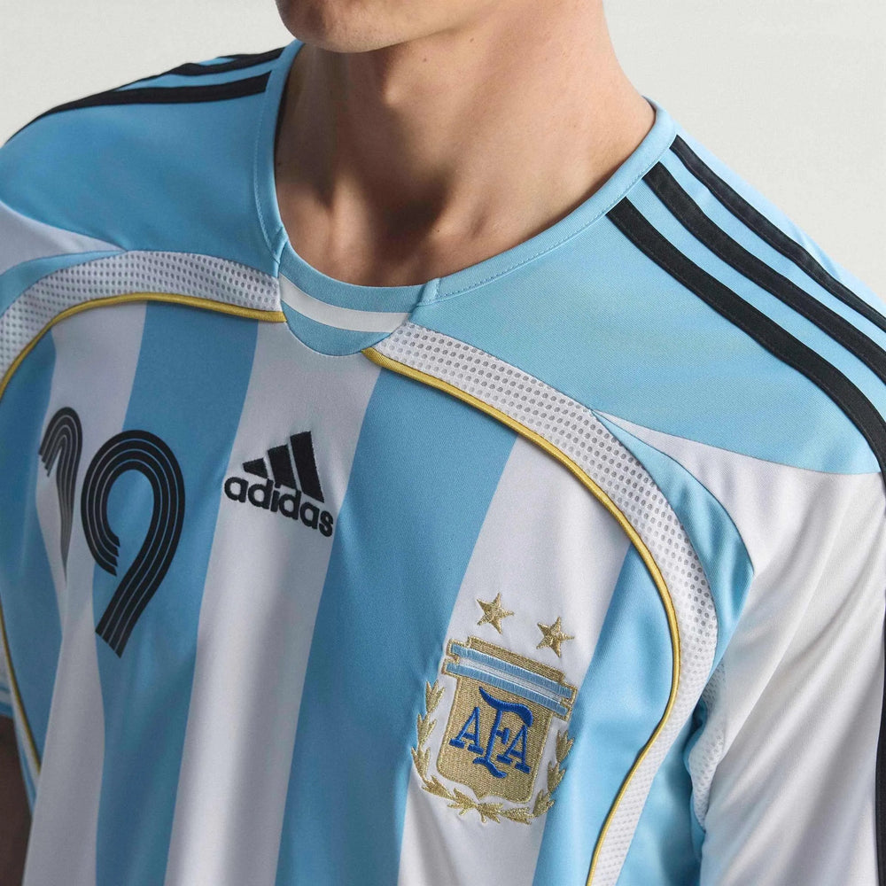 Adidas - 2006 Argentina Men's Retro Stadium Home Messi #19 Soccer Jersey