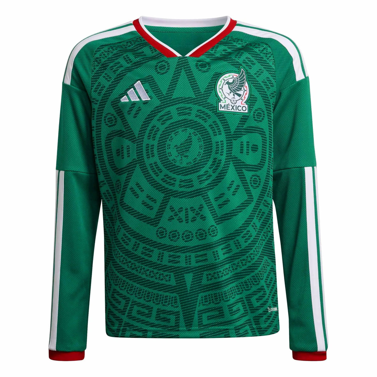Adidas - 2026 Mexico Youth Stadium Home Long-Sleeve Soccer Jersey