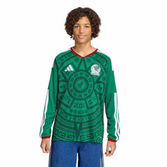 Adidas - 2026 Mexico Youth Stadium Home Long-Sleeve Soccer Jersey